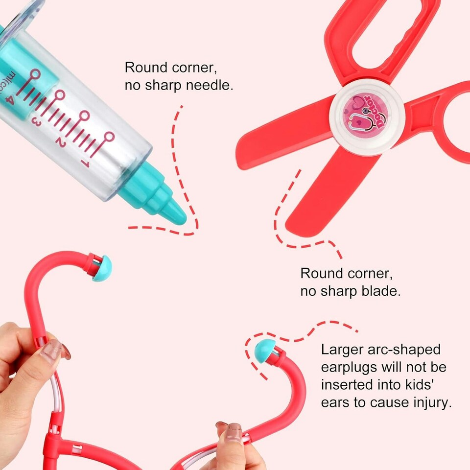 image 1 of 22PCS Educational Pretend Medical Station Doctor Trolley Role Play Set for Kids Age 3 plus