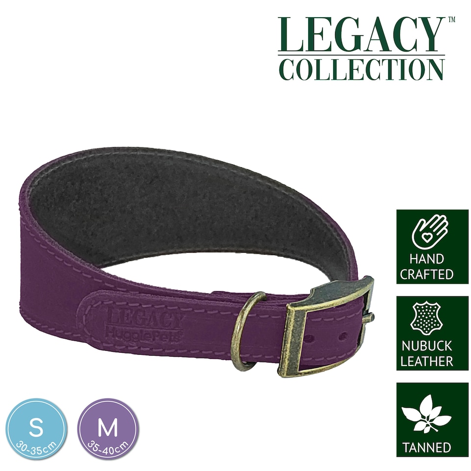 image 1 of HugglePets Legacy Leather Hound Collar - Merlot N/A | M