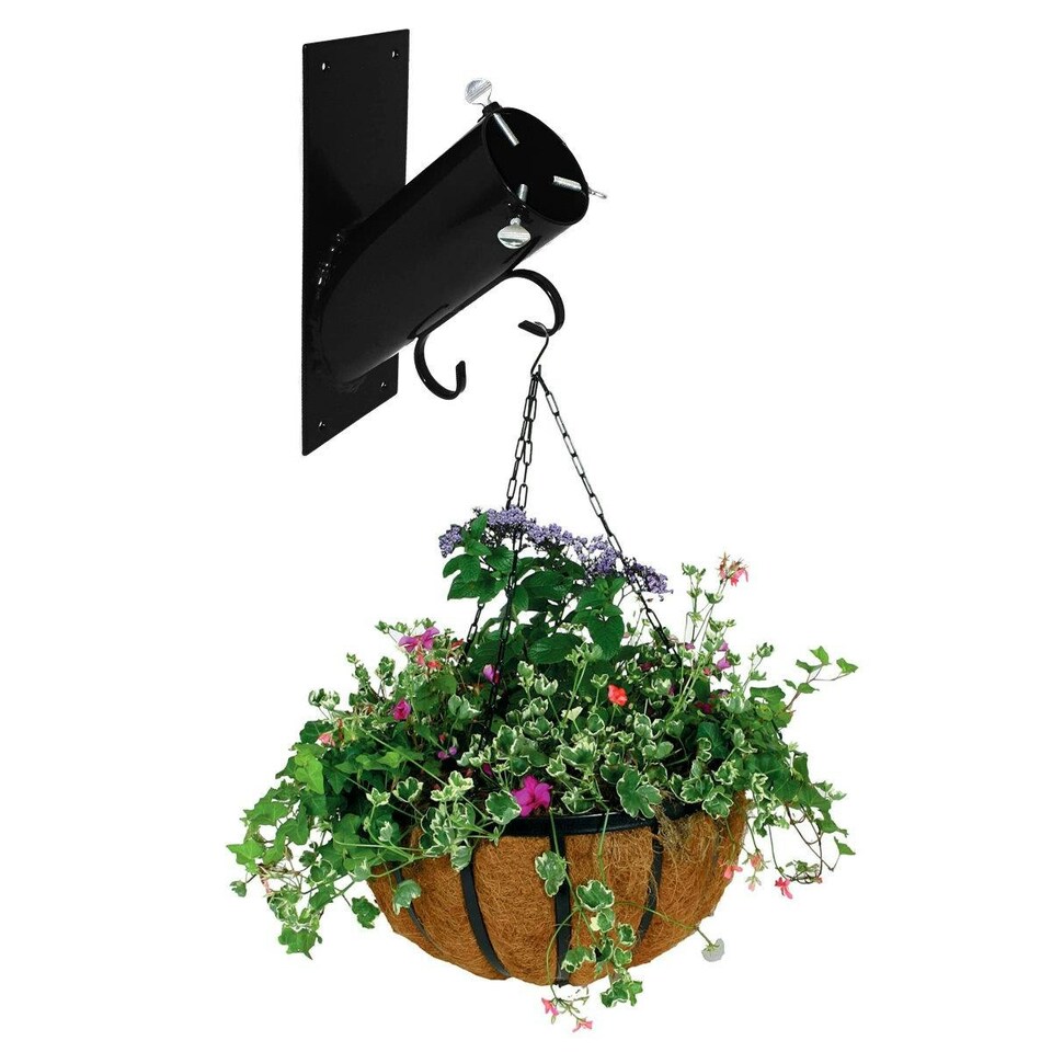 image 1 of Holly International Wall Mounted Christmas Tree Stand with Hanging Hook - Black