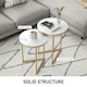 image 5 of HOMCOM Nesting Coffee Table Set of 2 with Metal Frame, Gold Tone Gold