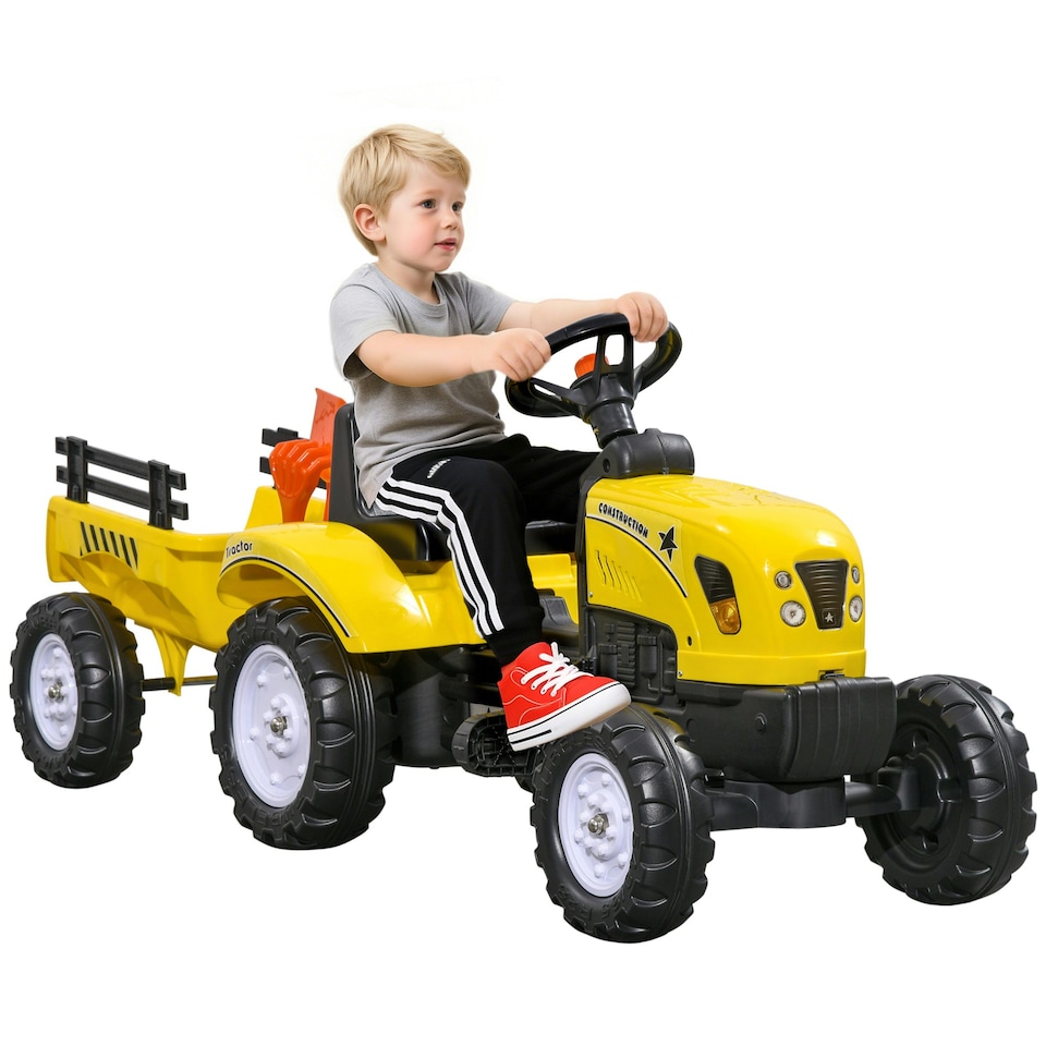 image 1 of HOMCOM Pedal Go Kart Ride on Tractor with Shovel & Rake Four Wheels Child Toy