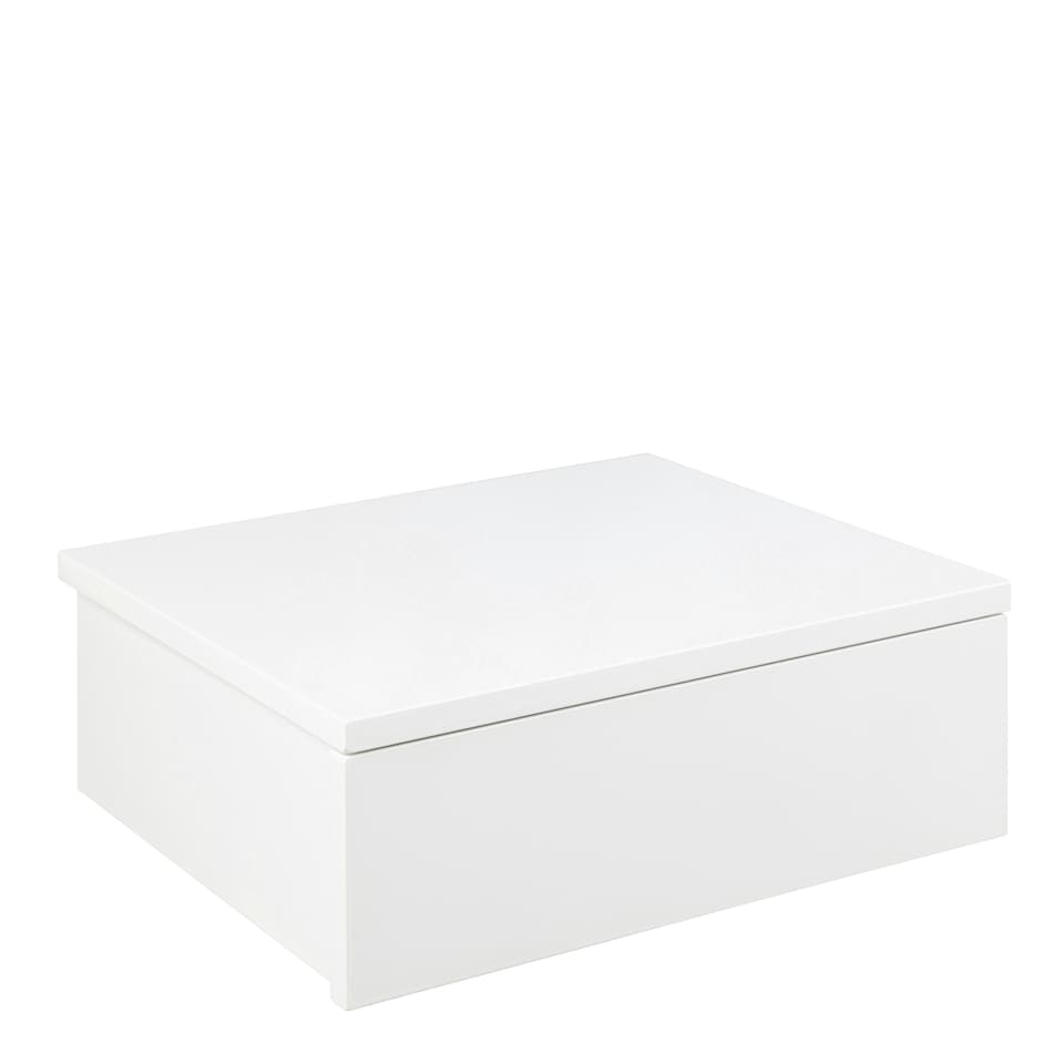 image 1 of Avignon Square Bedside Table with 1 Drawer in White