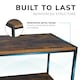 image 6 of Coffee Table Rustic Wooden Brown Grain Finish Living Room Storage Shelf 2 Tier Brown
