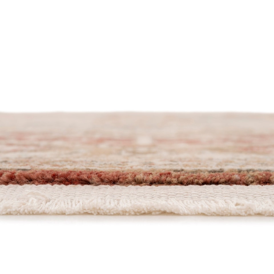 image 1 of KUKOON Selma Traditional Plush Runner – Classic Terracotta Patterned Hallway Mat 80cm x 300cm