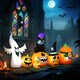 image 6 of Outsunny 8 FT Blow Up Halloween Inflatables Pumpkin Ghost and Cat Combo