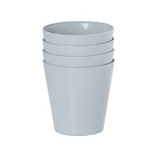 Studio 4x 14cm Round Plastic Planter Grey