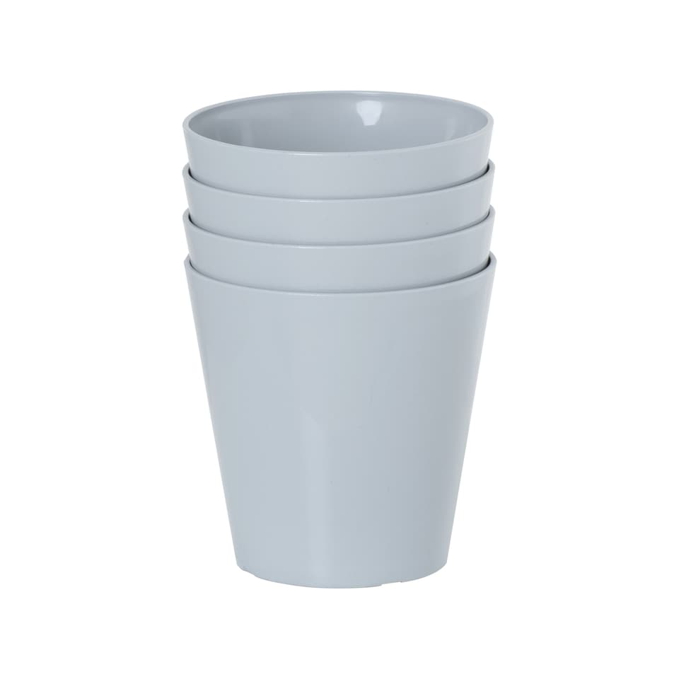 image 1 of Studio 4x 14cm Round Plastic Planter Grey