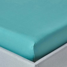 Homescapes Teal Egyptian Cotton Fitted Sheet 200 TC, Single | Green | Single