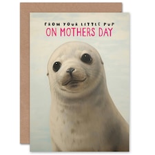 Mothers Day Card Your Little Pup Inside Seal Mum Card