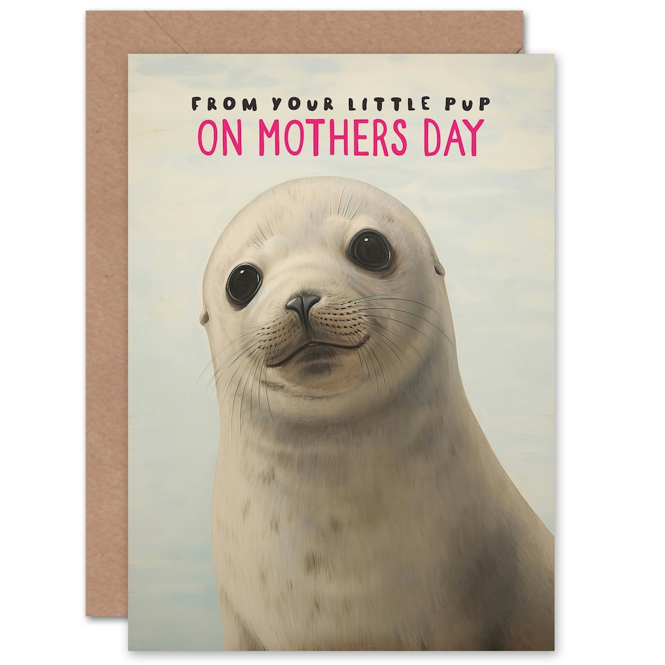image 1 of Mothers Day Card Your Little Pup Inside Seal Mum Card