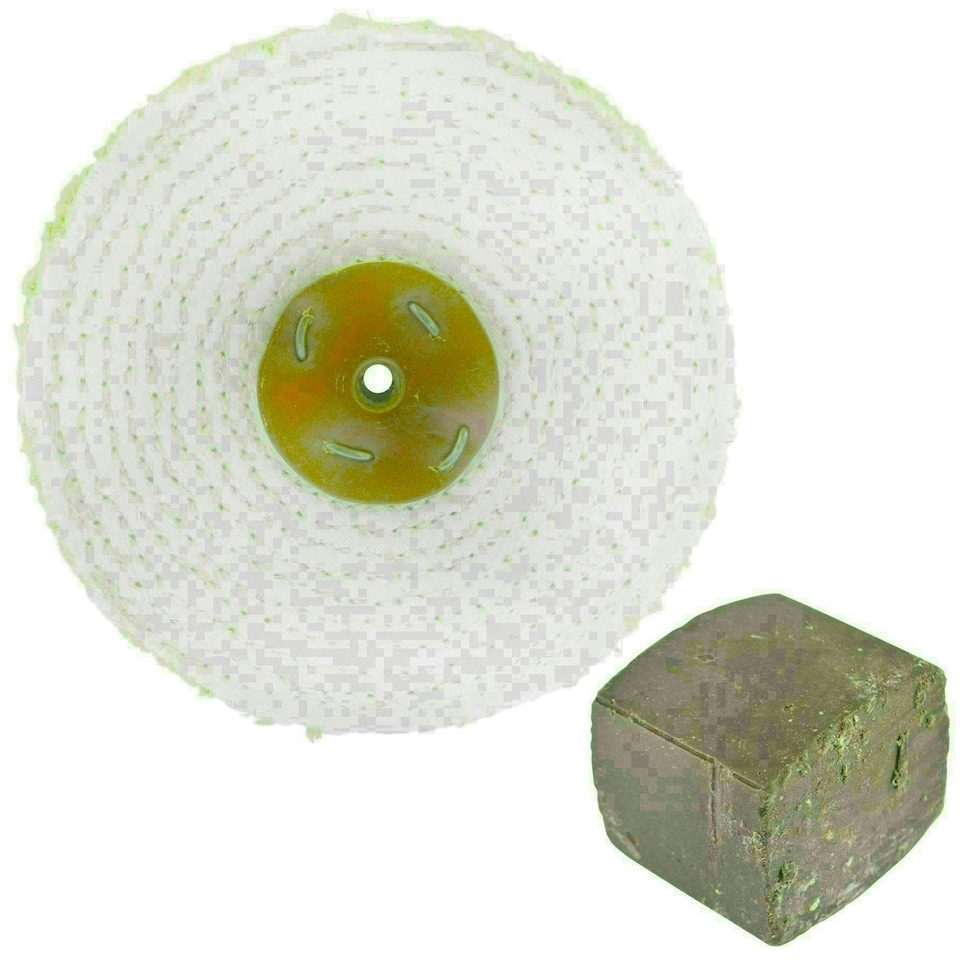 image 1 of Coarse Sisal Fast Cut Buffing Polishing Mop 6" x 1" 2 Row With Compound 250g