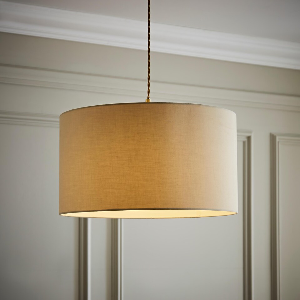 image 1 of ValueLights Reni Large Natural Pendant Shade | Cream