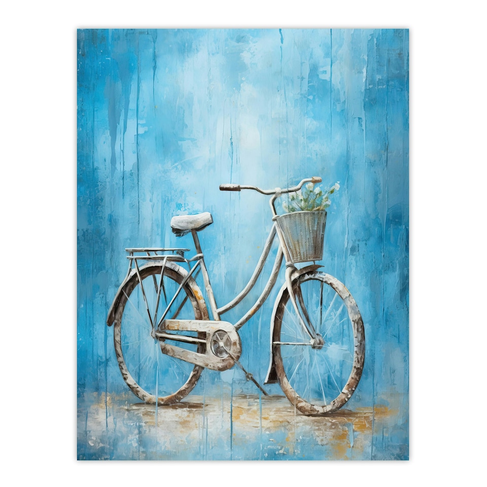 image 1 of Simple Elegant Single Bicycle Bike Lady Shopper Home Decor Black Framed Wall Art Print A4