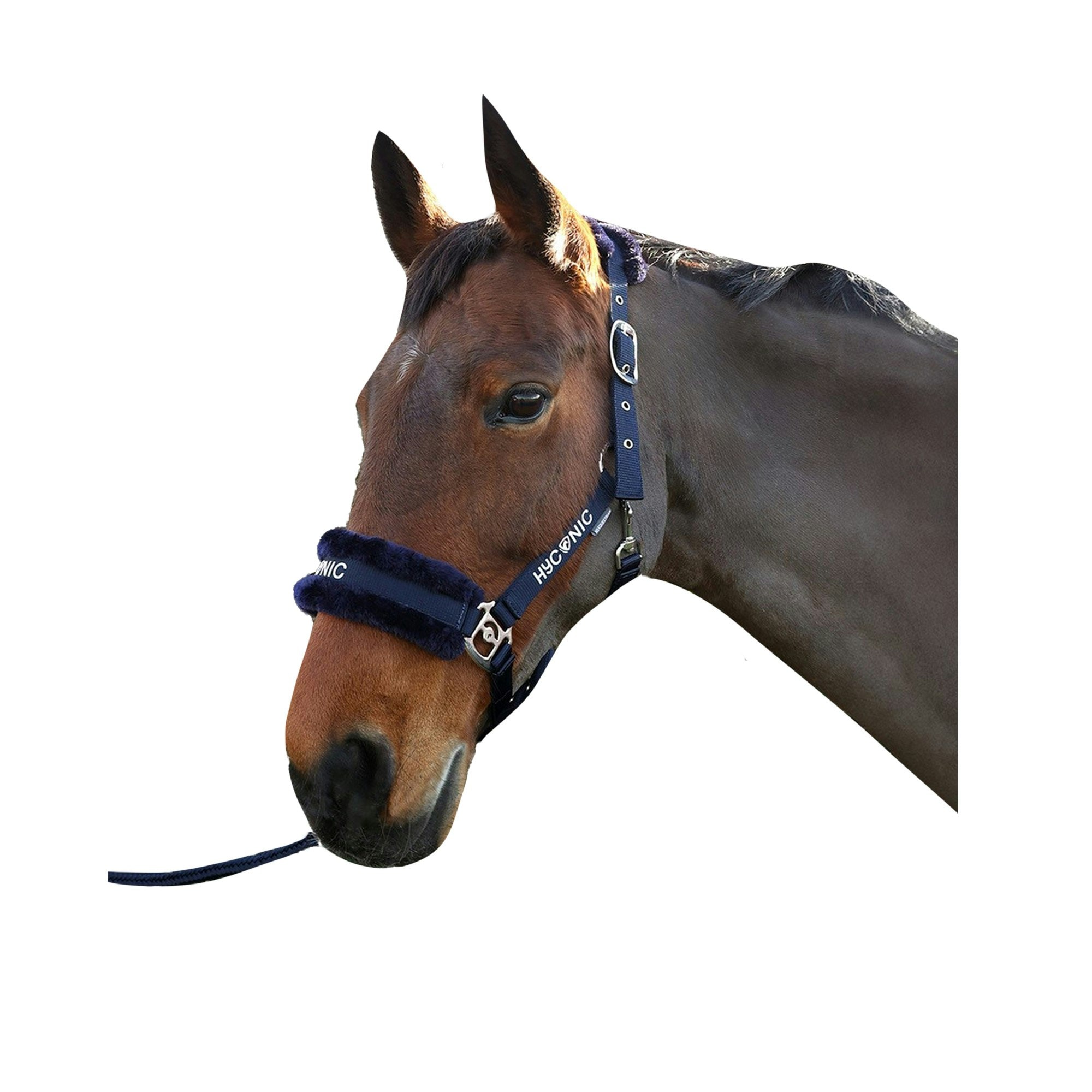 HYCONIC Faux Fur Horse Lead Rope - Navy - Full