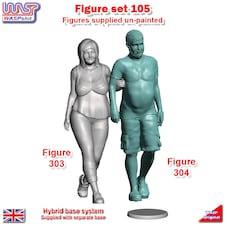 Trackside Unpainted Figures Couple Walking  x 2 Scenery Set 105 1:32 Wasp