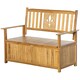 image 1 of Outsunny 2 Seater Wood Garden Storage Bench Outdoor Storage Box Natural
