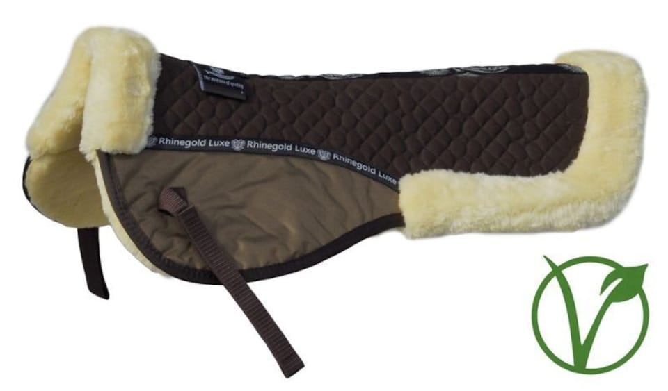image 1 of Rhinegold Luxe Fur Saddle Pad Black | Colour: Black/Natural
Size: Full