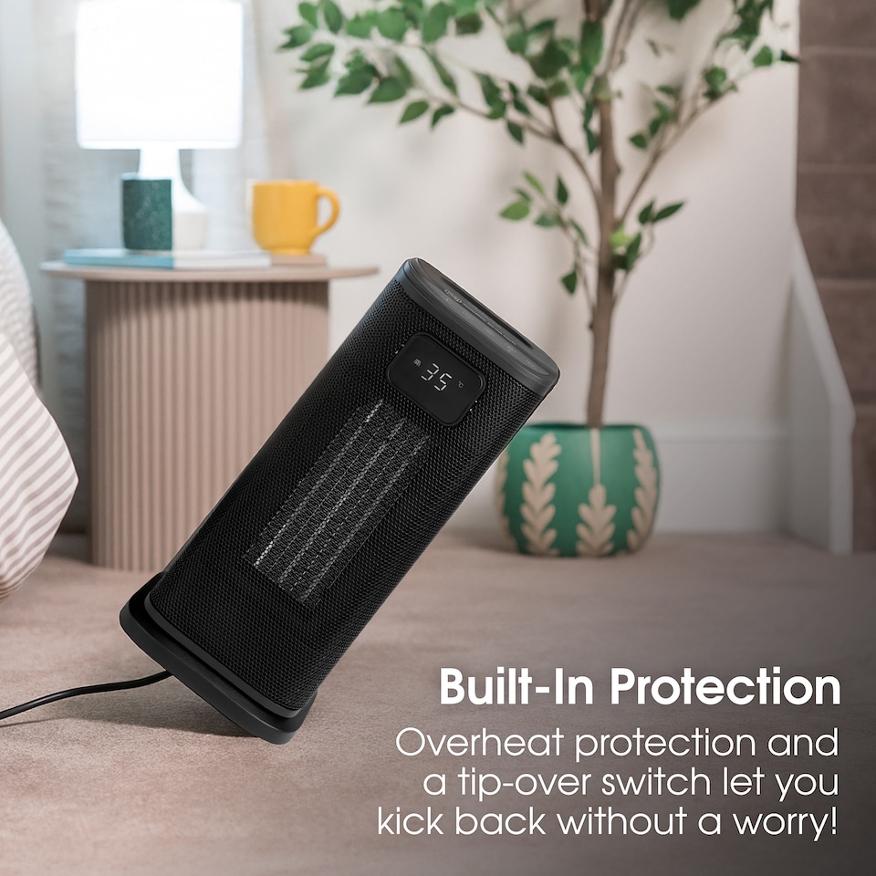 image 1 of Abode ACTH2005 Electric Heater 2000W Ceramic Tower Heater Digital Black