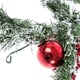 image 3 of Homescapes Frosted Artificial Christmas Garland with Red Baubles