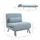 image 3 of HOMCOM Linen Chair Bed, 3-in-1 Convertible Sleeper Chair with Adjustable Backrest, Pillow, for Living Room, Bedroom, Sky Blue