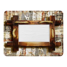 Rustic Egyptian Wooden Frame Blanket | Multi