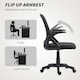 image 6 of HOMCOM Ergonomic Swivel Computer Chair with Flip-up Armrests, Black Black