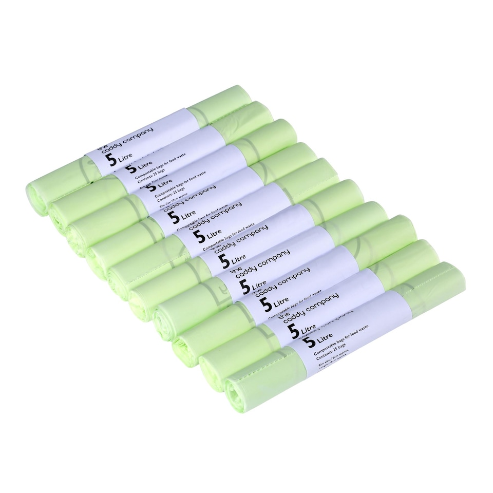 image 1 of The Caddy Company 5 Litre Compostable Food Waste Bin Bags - 10 Rolls