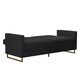image 3 of Skylar Sofa Bed in Velvet Black Black | BLACK