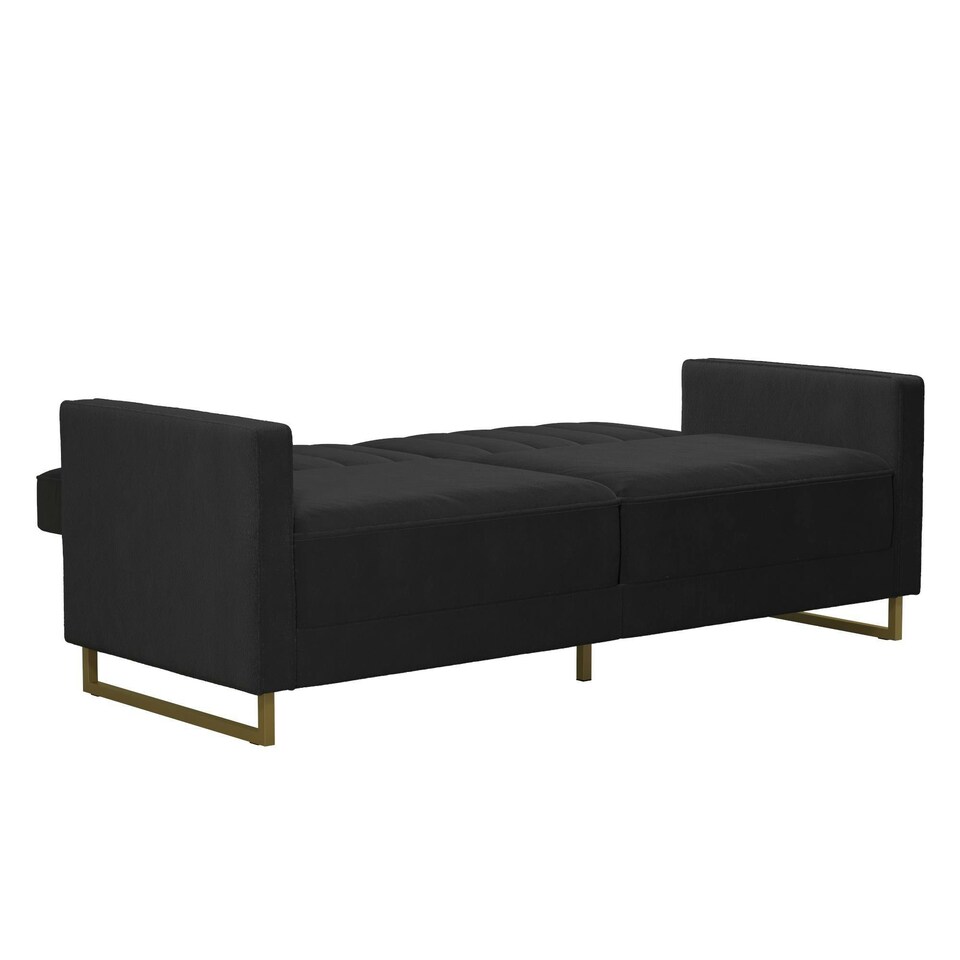 image 1 of Skylar Sofa Bed in Velvet Black Black | BLACK