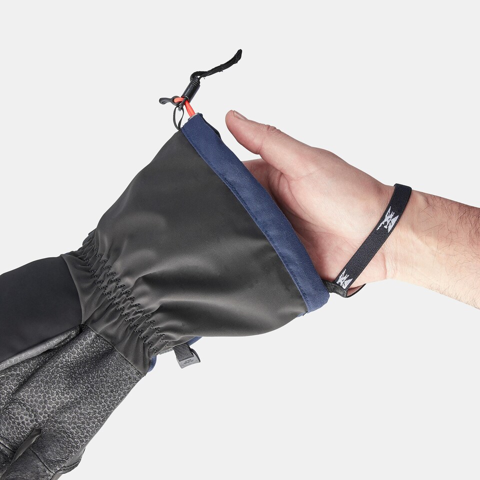 image 1 of Decathlon 2-in-1 waterproof mountaineering gloves, black