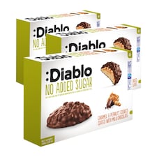 Diablo No Added Sugar Chocolate Caramel and Peanut Cookies 100g 3 Pack