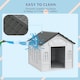 image 3 of PawHut Weather-Resistant Dog House, Puppy Shelter for Medium Dogs - Grey