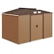 image 1 of Outsunny 9 x 6ft Metal Garden Shed, Outdoor Storage Tool House with Ventilation Slots, Foundation Kit and Lockable Double Doors, Light Brown