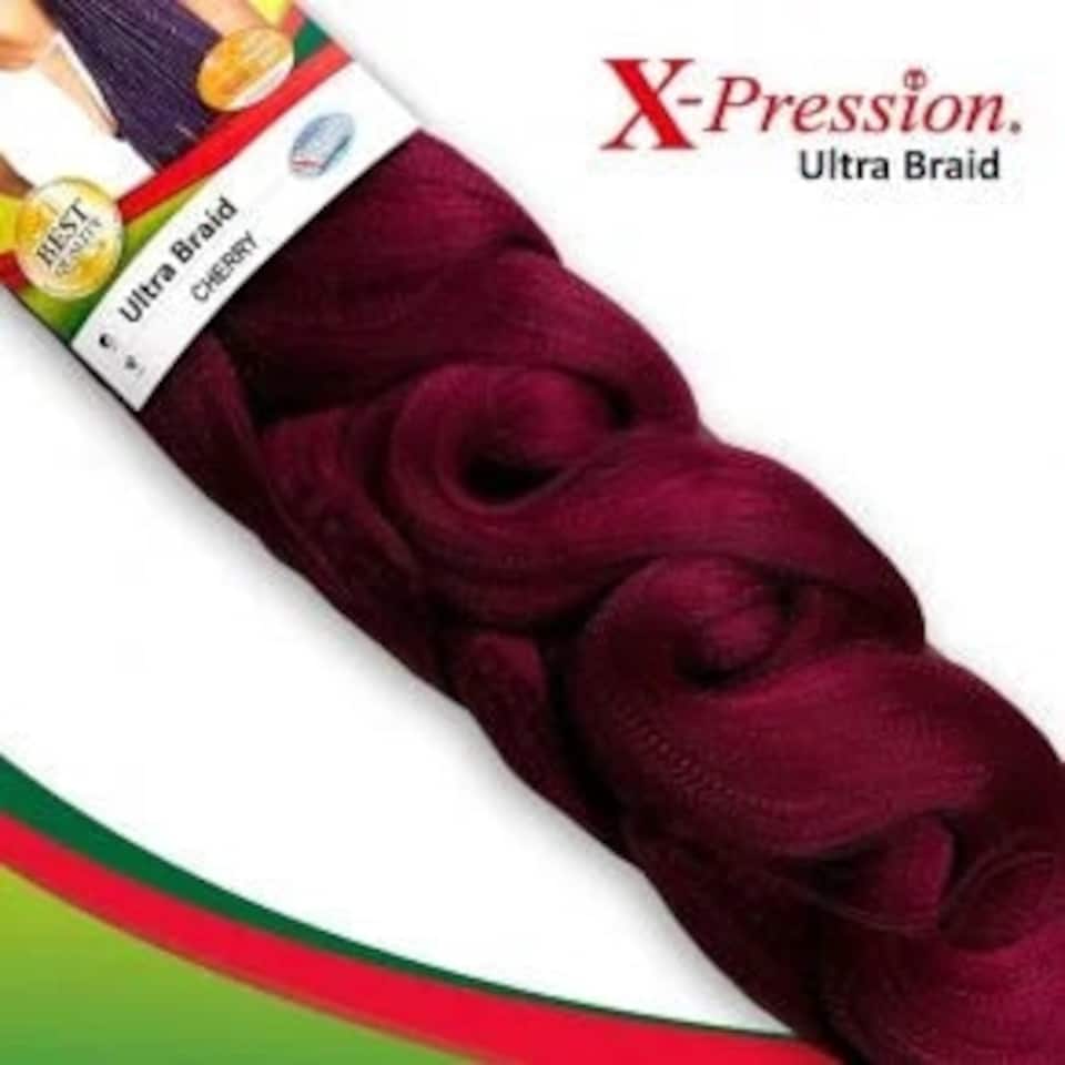 image 1 of X Pression Syn Ultra Braid X-PRESSION Ultra Hair Braid (Braiding) Extension (Choice of Colours) Multi | Cherry | One Size