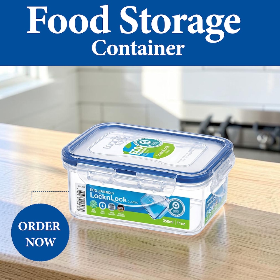 image 1 of LocknLock Classic Rectangular Food Storage Container Airtight BPA Free 350ml