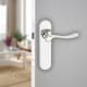image 2 of Berkshire Metal Lever Latch Door Handles Set Round Rose Internal, External | Silver | Polished Nickel Plain | 1