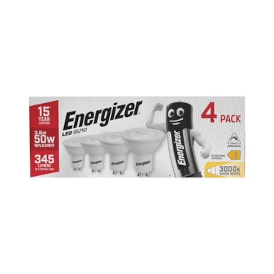 image 1 of Energizer LED GU10 345lm 3.6W 3000K (Warm White) Dimmable - Pack of 4