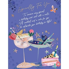 Words 'n' Wishes Traditional Open Birthday Card for a Female, Friend Birthday Card, Multi-Coloured 197 x 152 mm