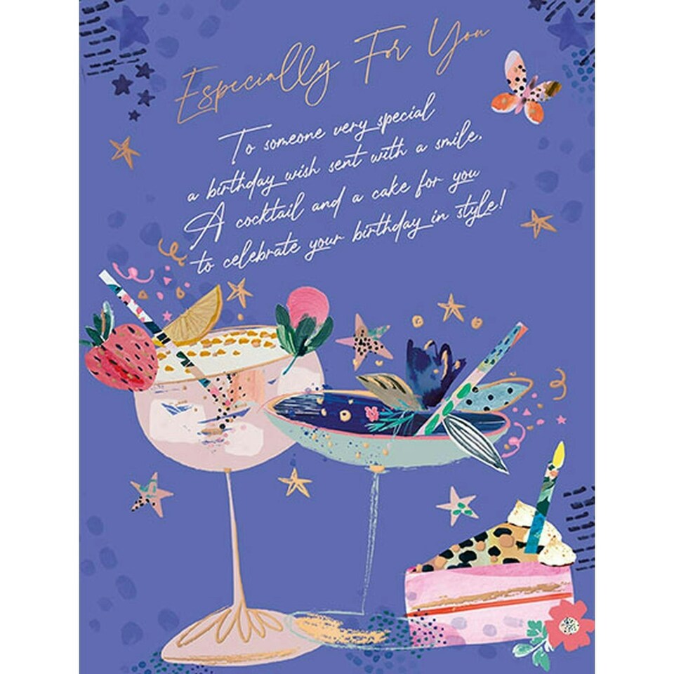 Words 'n' Wishes Traditional Open Birthday Card for a Female, Friend Birthday Card, Multi-Coloured 197 x 152 mm