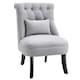 image 1 of HOMCOM Tub Chair, Armless Single Sofa, Modern Button Tufted Armchair, Upholstered Linen Fabric Longue Accent Chair for Living Room, Bedroom, Grey