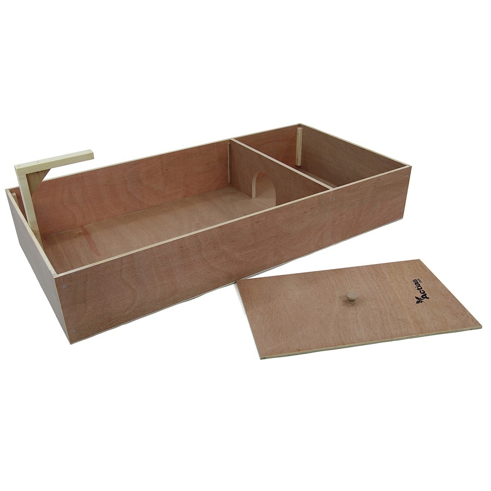 image 1 of Actiaspet - Tortoise & Small Pet Wooden House with Run & Lamp Arm (Wood, 1140 x 550 x 200mm)