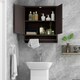 image 7 of COSTWAY Wall Mounted Bathroom Cabinet Medicine Storage Brown Brown