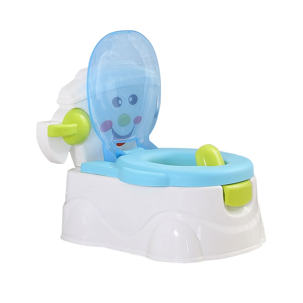 Dekko Kids Potty Trainer Seat Plastic Non Slip Toilet Training for Toddlers | Blue | Blue