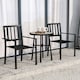image 6 of Outsunny 3 Piece Patio Bistro Set with Plastic Top, 2 Stackable Chairs, Grey | Multi | One Size | 1