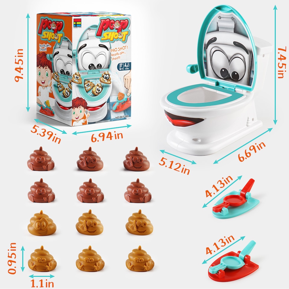 image 1 of Toilet Game with Launchers and Figures for Kids