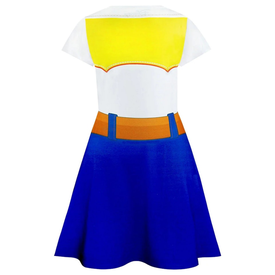 image 1 of Toy Story Girls Jessie Costume Dress | White | White/Blue | 9-10 years | 1