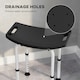 image 7 of HOMCOM Aluminium Shower Stool w/ Adjustable Height Non-Slip Bath Stool Black