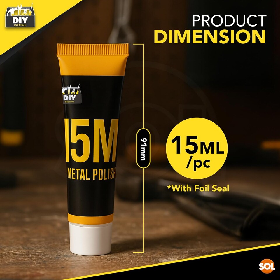 image 1 of 3pk Metal Polish Cream 45ml – Cleans & Restores Brass, Copper, Chrome, Silver, Aluminium & Steel, Removes Tarnish & Oxidation for Lasting Shine