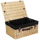 image 6 of 51cm Buff Wicker Picnic Basket with Lining Grey | Grey | One Size