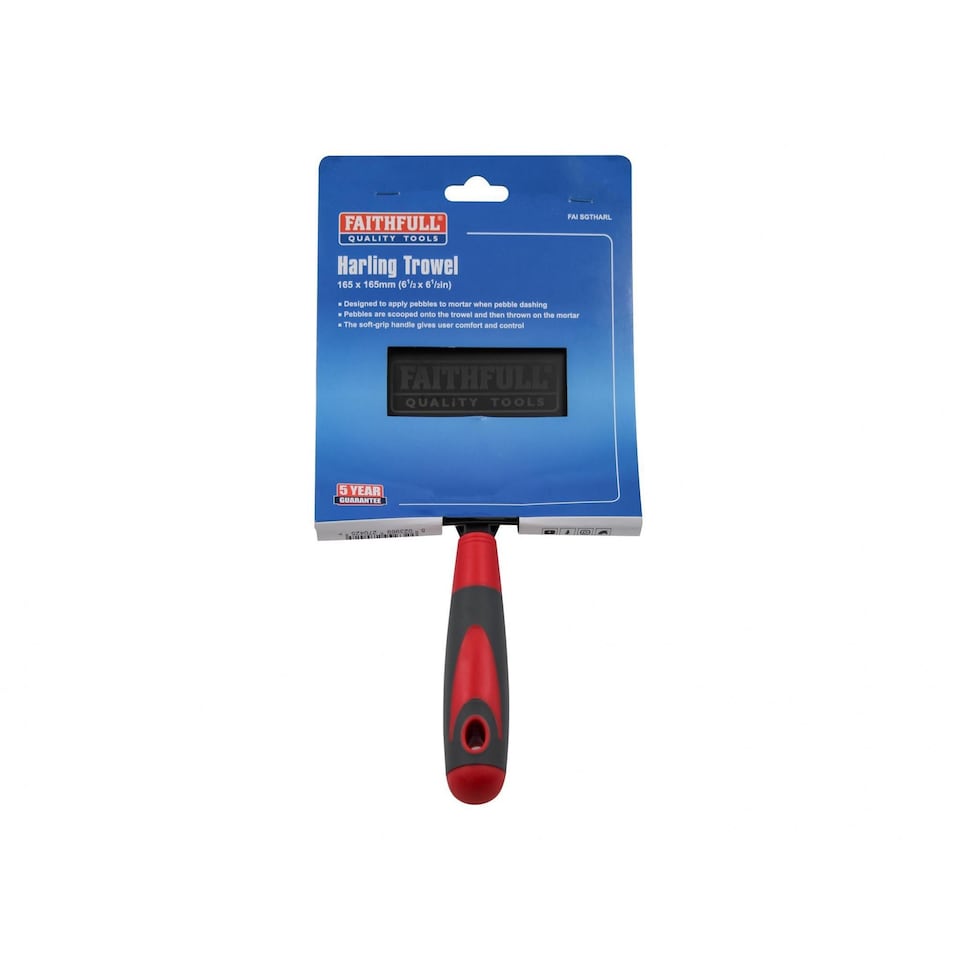 image 1 of Faithfull Harling Trowel Soft Grip Handle 6.1/2in | Multi | Multi Colour | 165mm² (6.1/2in²) | 1